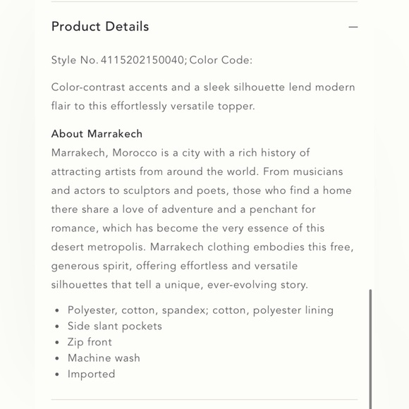 MARRAKECH by ANTHROPOLOGIE Dominga French Terry Jacket - Picture 7 of 7